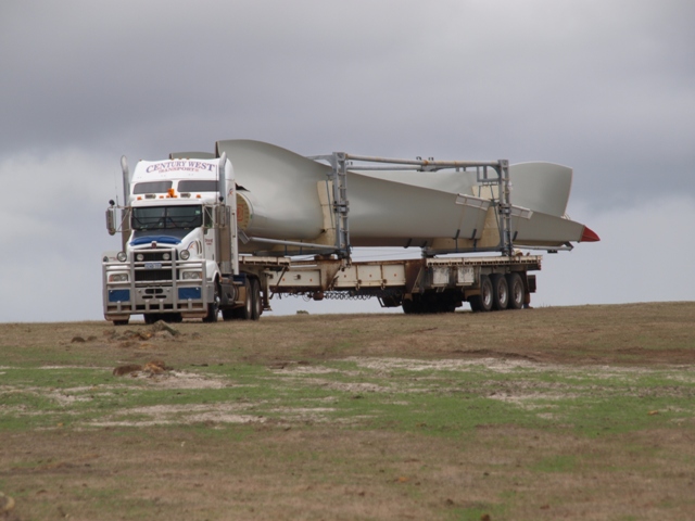 Delivering reinforcing steel for two turbine foundations.